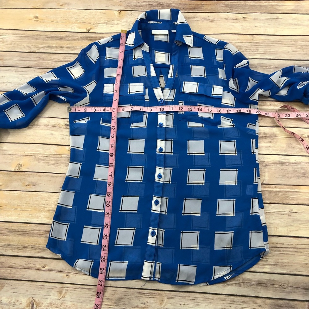 New York & Company geo button down blouse - Picture 5 of 8